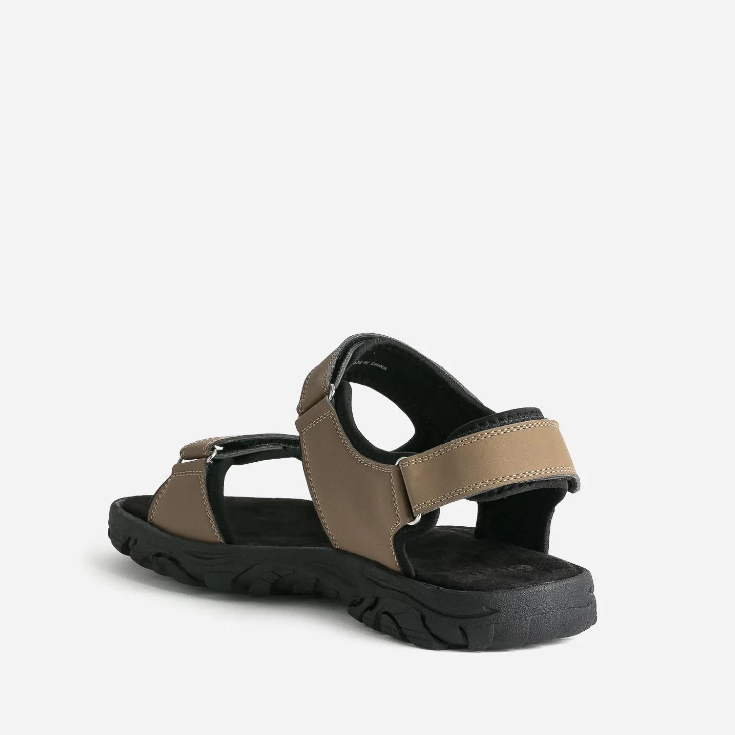 Sandale beige foncé à scratchs