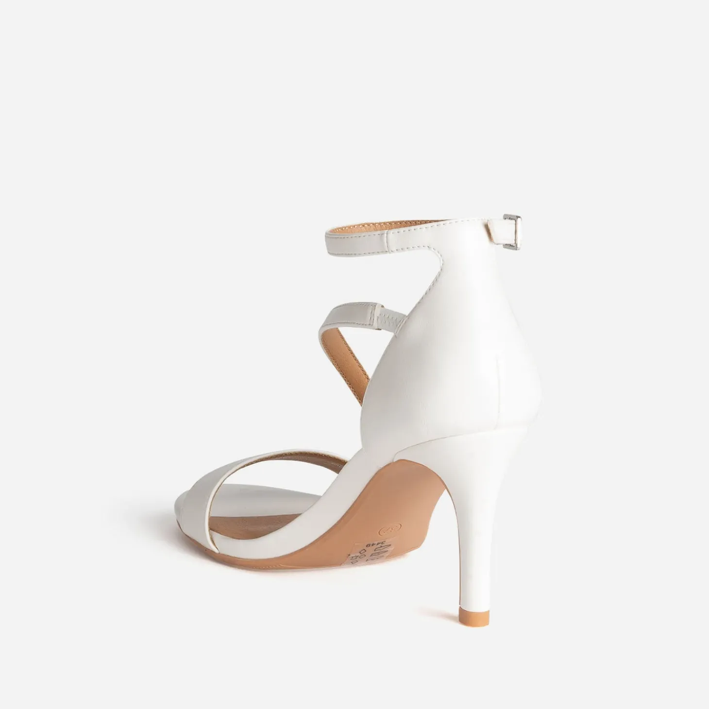 Sandale blanche à talon fin