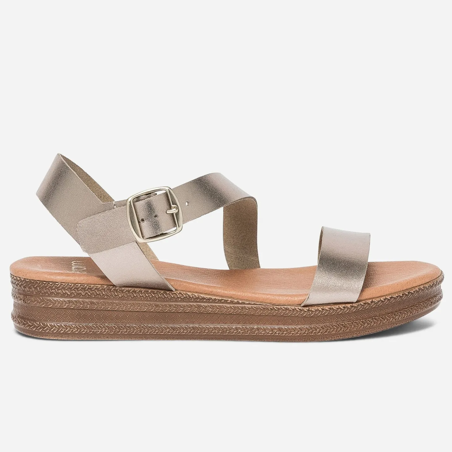 Sandale bronze en cuir