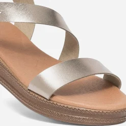 Sandale bronze en cuir