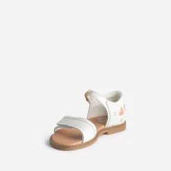 Sandale BUGGY blanche broderies cœurs