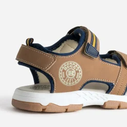 Sandale BUGGY camel et marine à scratchs