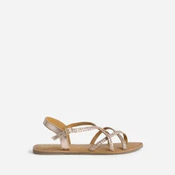 Sandale BUGGY cuivrée cuir tressé