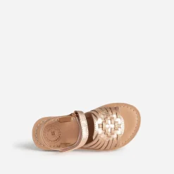 Sandale BUGGY cuivrée cuir avec tressage