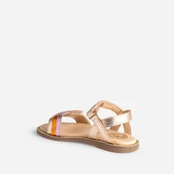 Sandale BUGGY dorée cuir bride tricolore