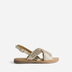 Sandale BUGGY dorée cuir tressé