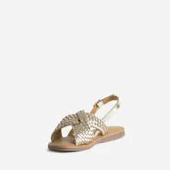 Sandale BUGGY dorée cuir tressé