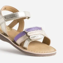 Sandale BUGGY dorée en cuir à scratchs