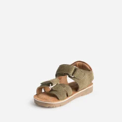 Sandale BUGGY kaki cuir velours
