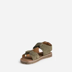 Sandale BUGGY kaki cuir velours