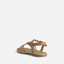 Sandale BUGGY marron en cuir brides tressées