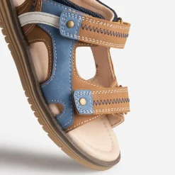 Sandale BUGGY marron et bleue à scratchs