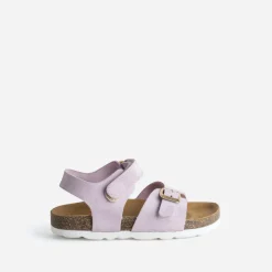 Sandale BUGGY parme cuir velours