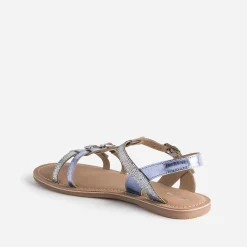 Sandale BUGGY parme métallisé en cuir