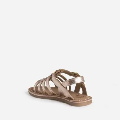 Sandale BUGGY rose cuivré en cuir