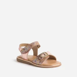 Sandale BUGGY rose cuivré à imprimé fleurs