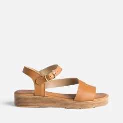 Sandale camel en cuir