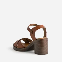 Sandale camel en cuir éco-conçu
