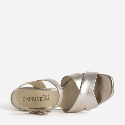 Sandale CAPRICE dorée cuir à talon haut