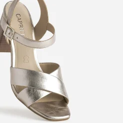 Sandale CAPRICE dorée cuir à talon haut