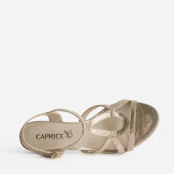 Sandale CAPRICE dorée cuir effet python verni