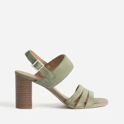 Sandale CAPRICE kaki en cuir velours