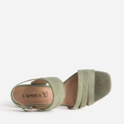 Sandale CAPRICE kaki en cuir velours
