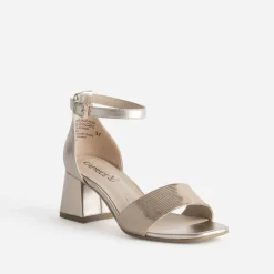 Sandale CAPRICE noire cuir effet python verni