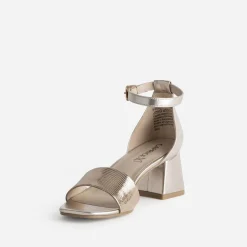 Sandale CAPRICE noire cuir effet python verni