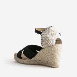 Sandale compensée noire