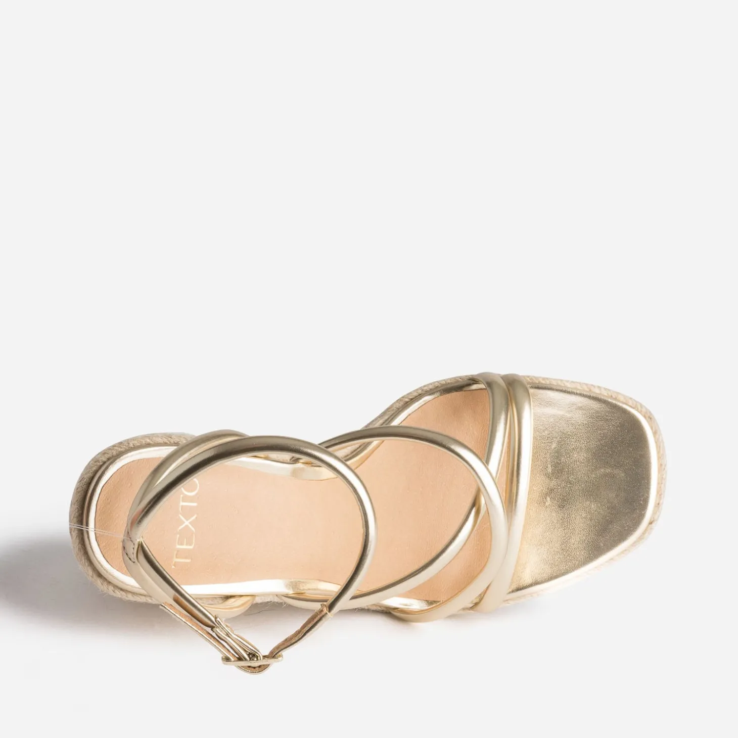 Sandale compensée TEXTO dorée