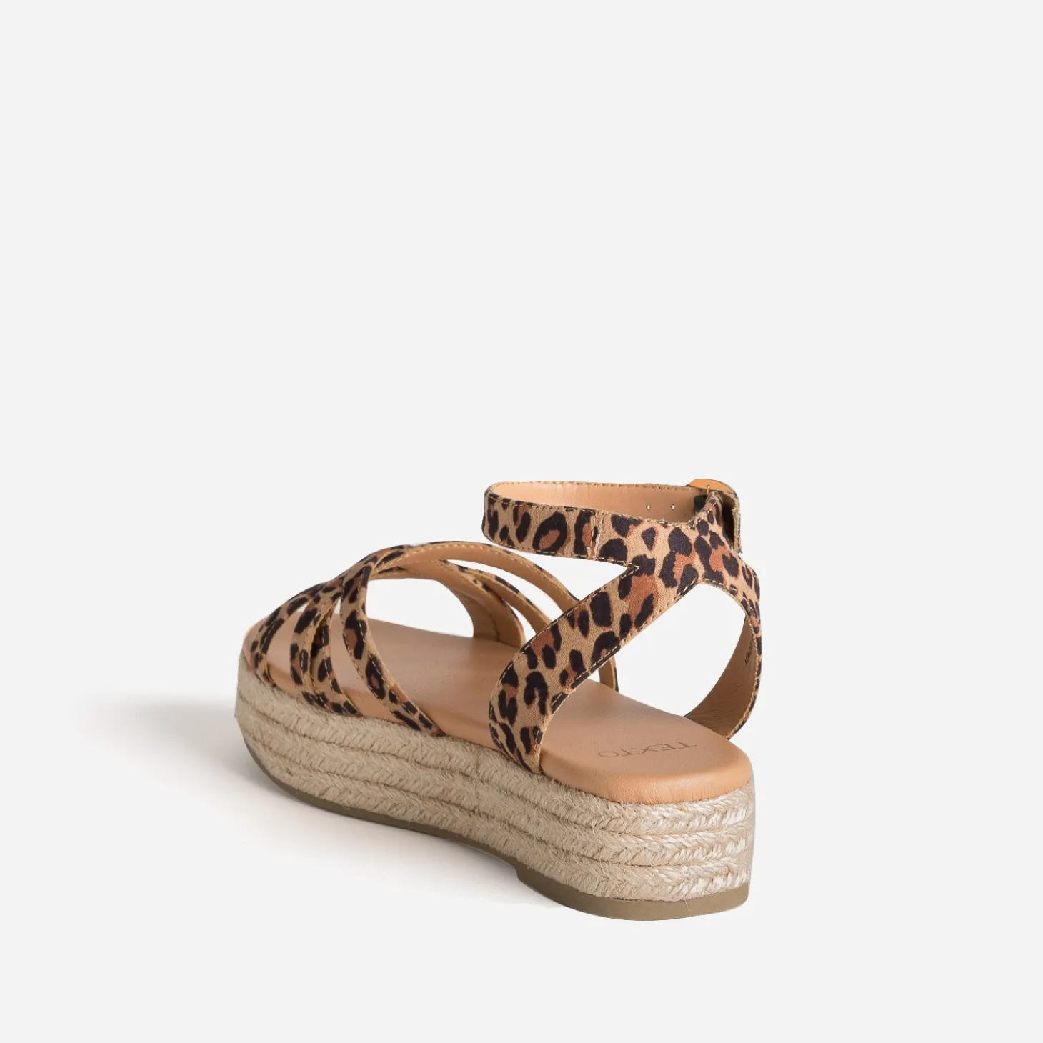 Sandale compensée TEXTO imprimé léopard