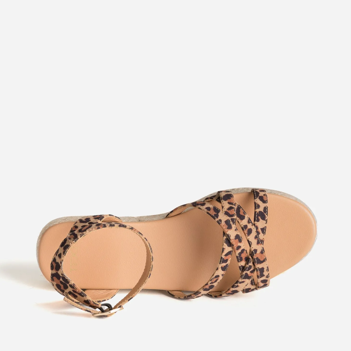 Sandale compensée TEXTO imprimé léopard