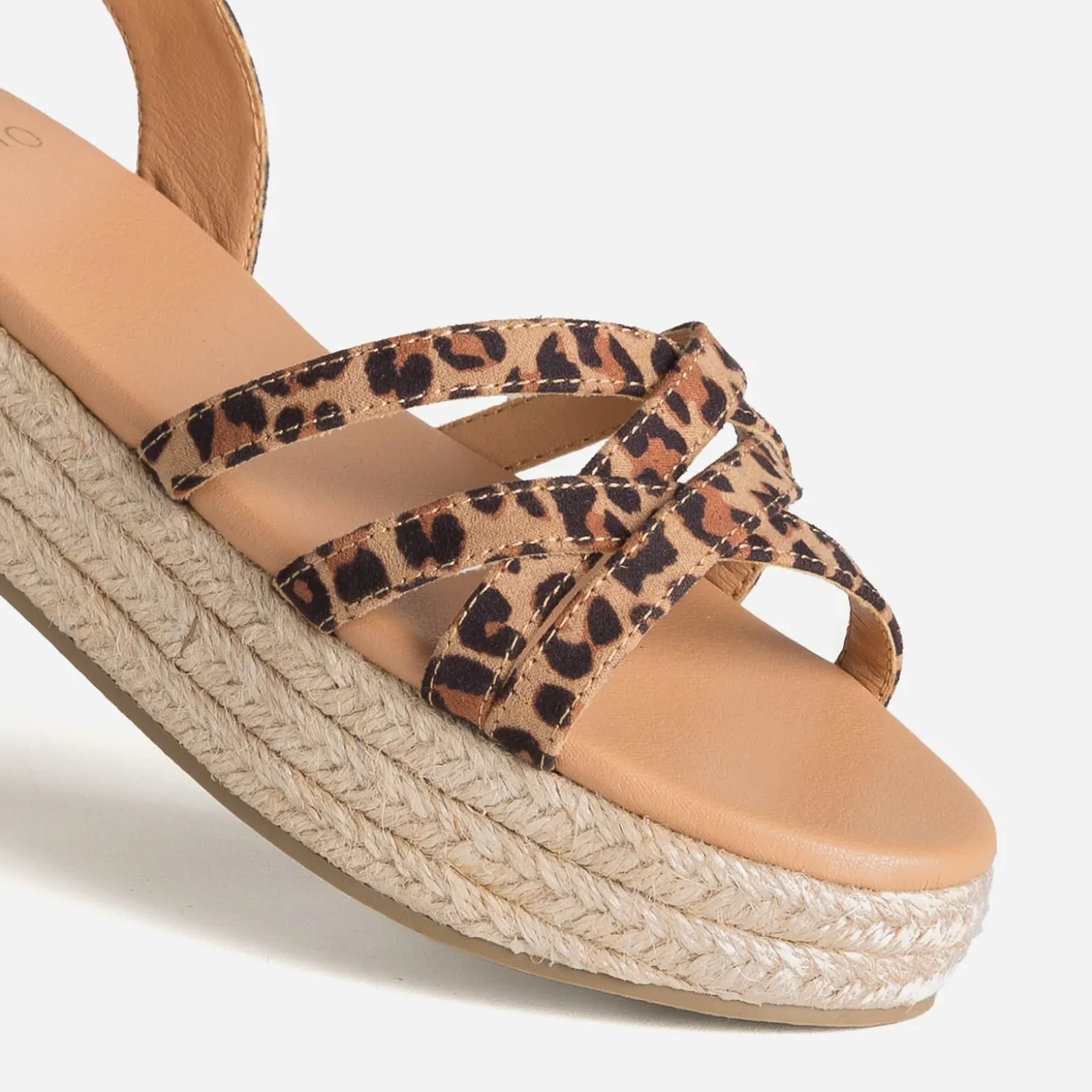 Sandale compensée TEXTO imprimé léopard