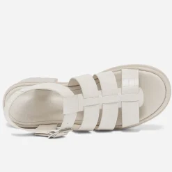 Sandale crantée TEXTO écrue à brides embossées effet croco