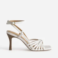 Sandale écru multi brides talon fin