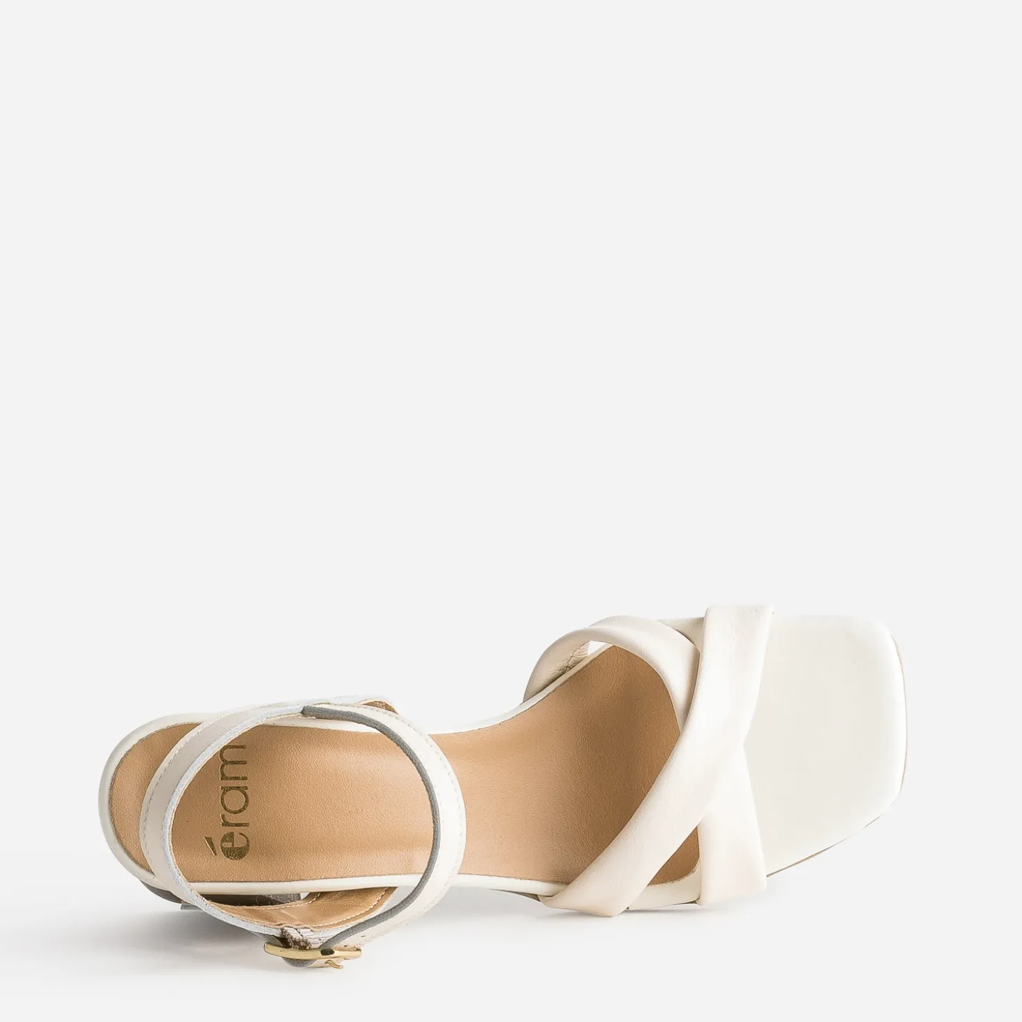 Sandale écrue cuir à talon