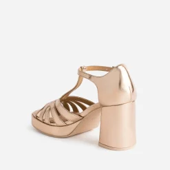 Sandale cuivrée à talon