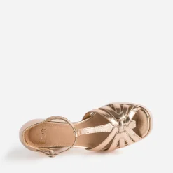 Sandale cuivrée à talon