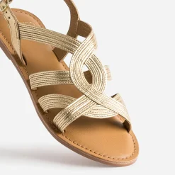Sandale dorée avec entrelacs