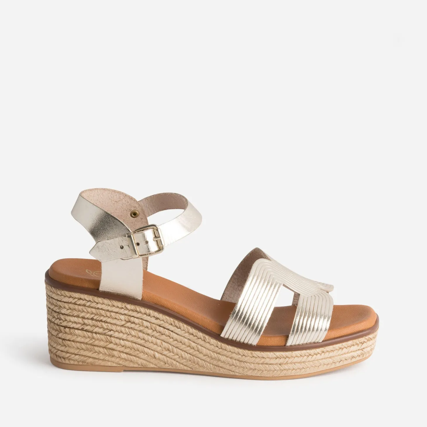 Sandale dorée éco-conçue en cuir