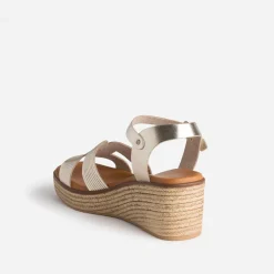 Sandale dorée éco-conçue en cuir