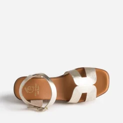 Sandale dorée éco-conçue en cuir