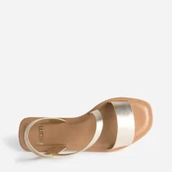 Sandale dorée plate