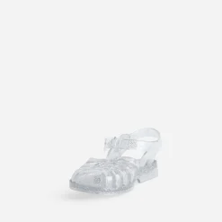 Sandale enfant MEDUSE transparente paillettes argentées