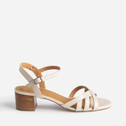 Sandale ERAM FLEX beige clair en cuir verni