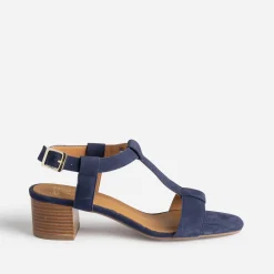 Sandale ERAM FLEX marine en cuir velours