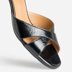 Sandale ERAM FLEX noir cuir verni