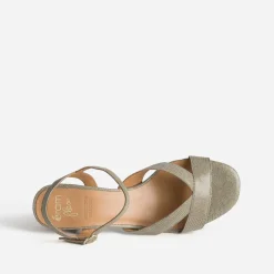 Sandale ERAM FLEX verte cuir effet python