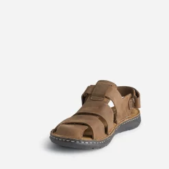 Sandale fermée marron en cuir